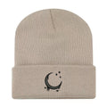 Embroidered Moon & Stars Knit Beanie Hat