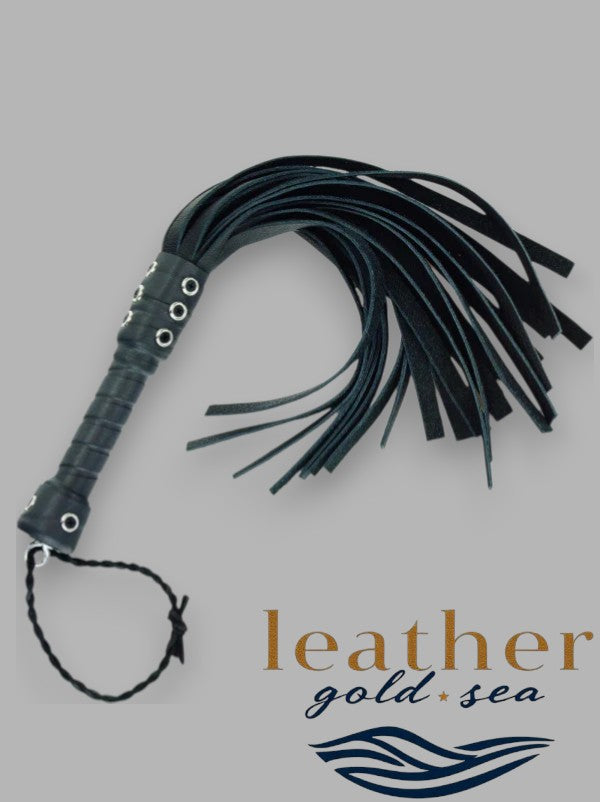 Black Leather Flogger – Handmade Craftsmanship Made in USA