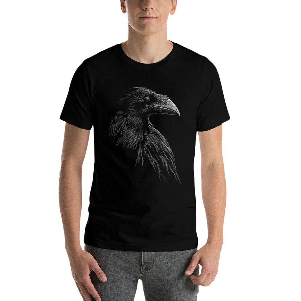 Mystical Black Raven Illustration Goth Viking Crow Artwork  Odor-resistant T-Shirt