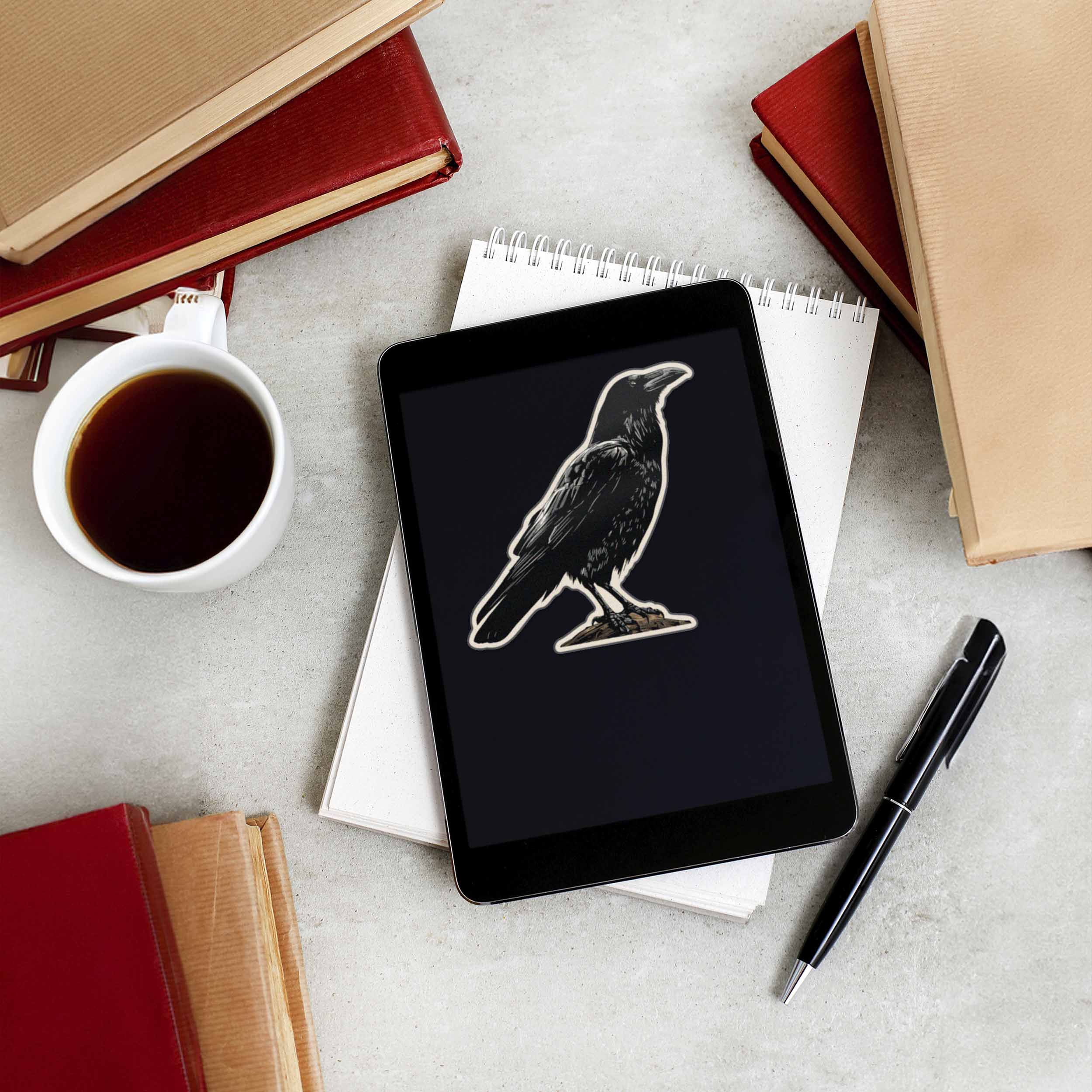 Crow Birdwatching Sticker