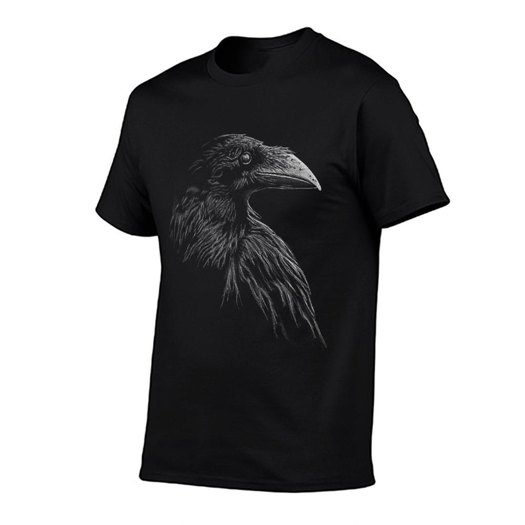 Mystical Black Raven Illustration Goth Viking Crow Artwork  Odor-resistant T-Shirt