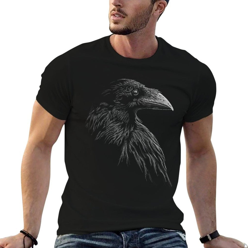 Mystical Black Raven Illustration Goth Viking Crow Artwork  Odor-resistant T-Shirt