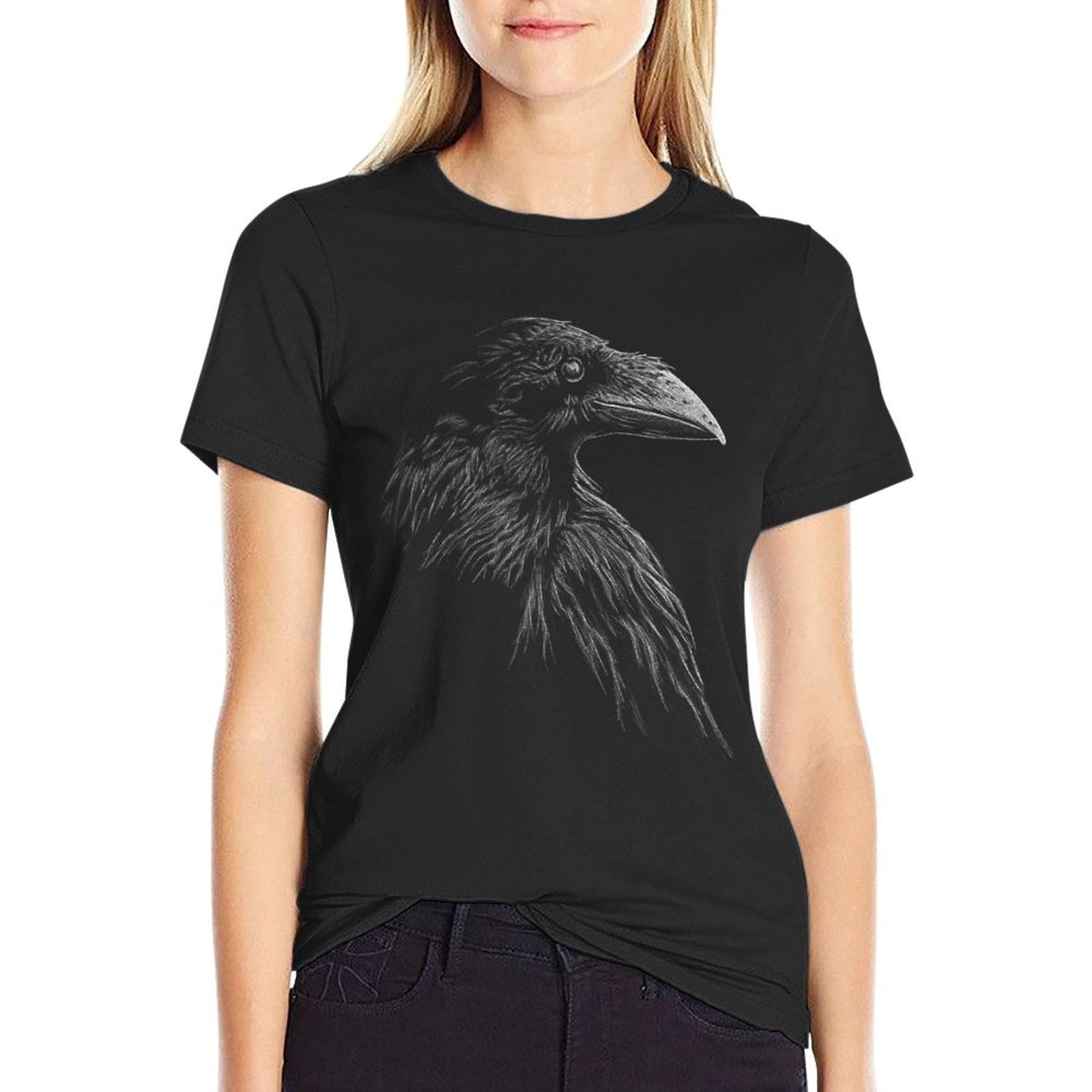 Mystical Black Raven Illustration Goth Viking Crow Artwork  Odor-resistant T-Shirt