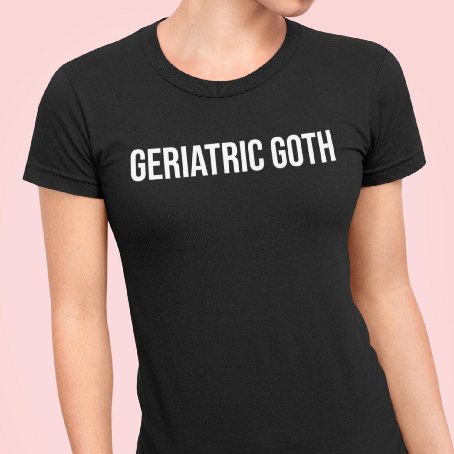 Old School Geriatric Goth Minimalist T Sarcastic Sweatshirt Y2K Retro