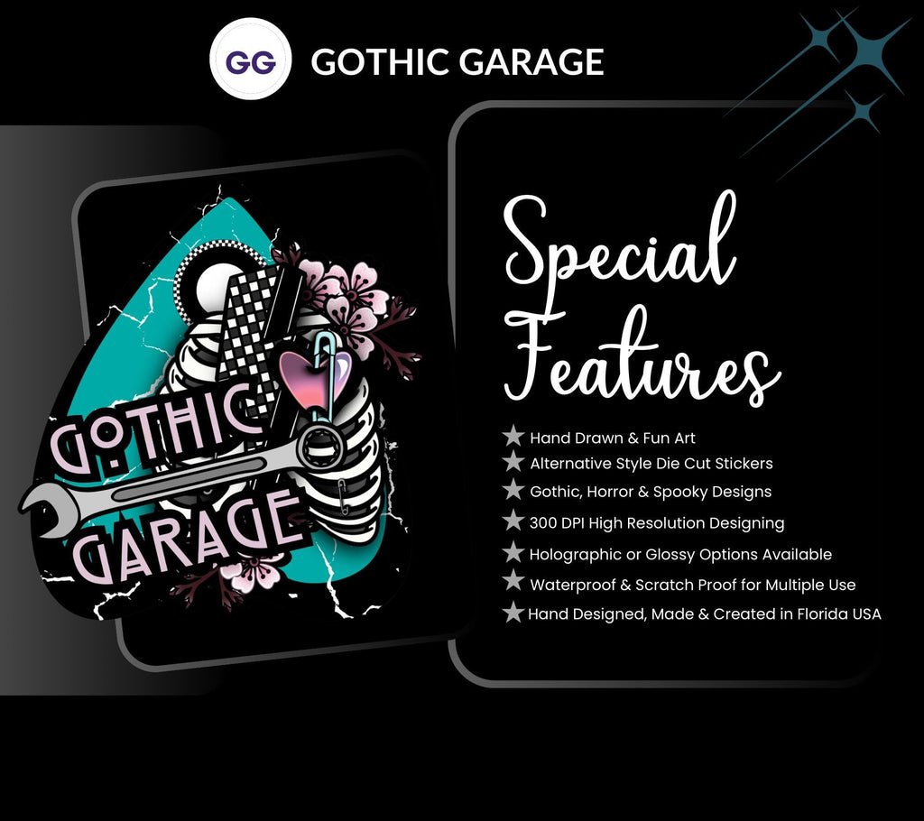 Gothic Book Nerd Coffin Sticker: Dark Academia Waterproof Vinyl
