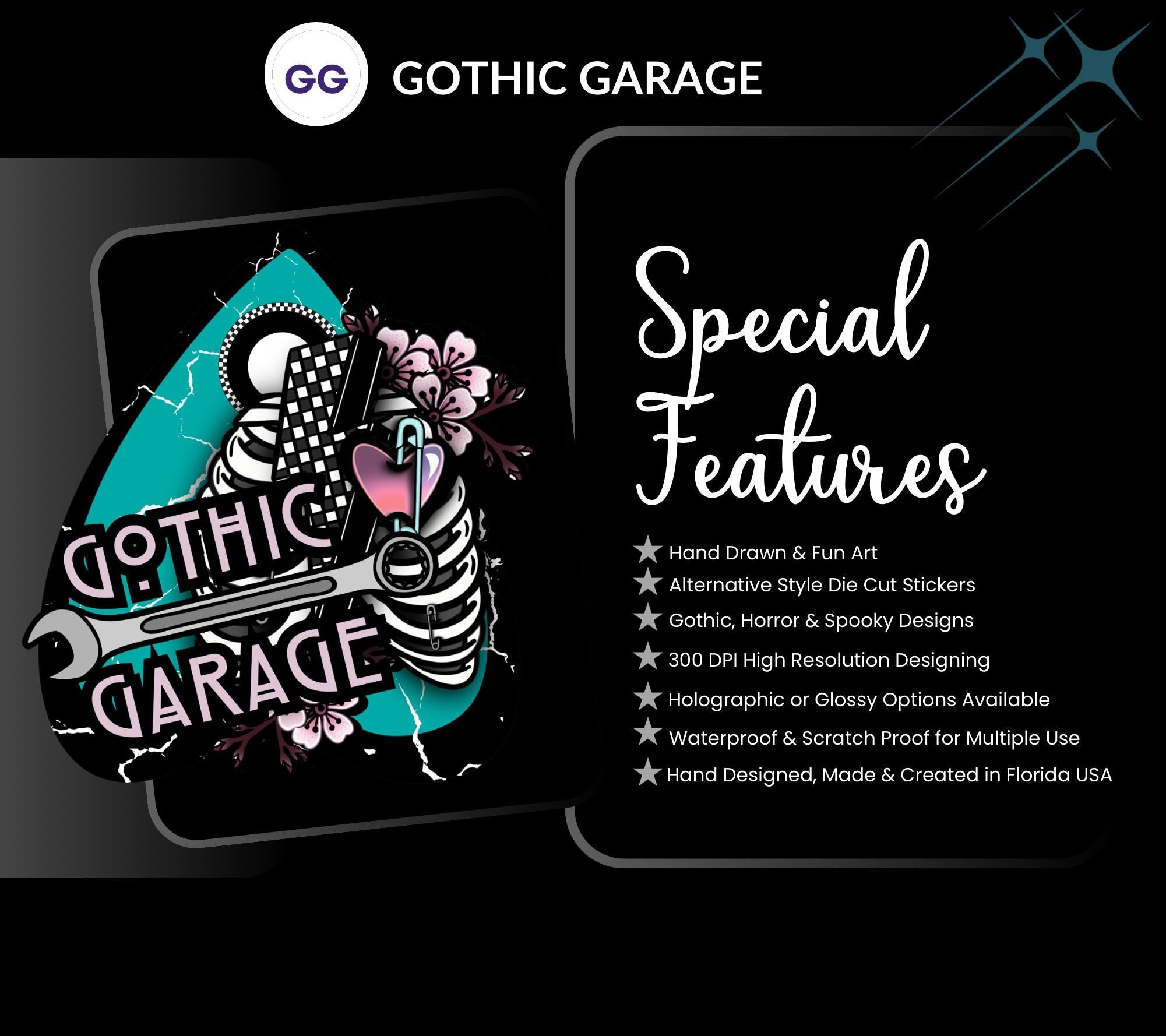 Gothic Book Nerd Coffin Sticker: Dark Academia Waterproof Vinyl