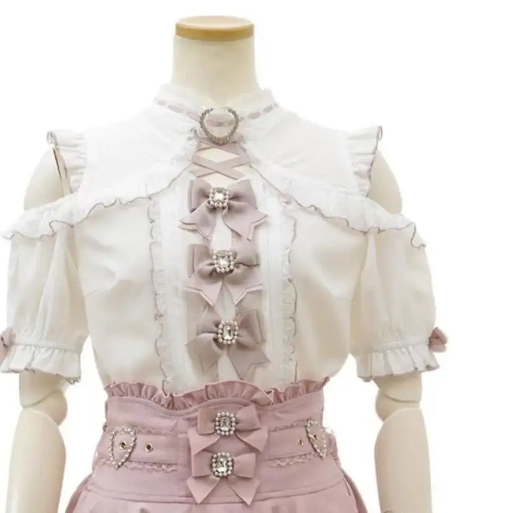 Lolita Lace Bow Off Shoulder Blouse