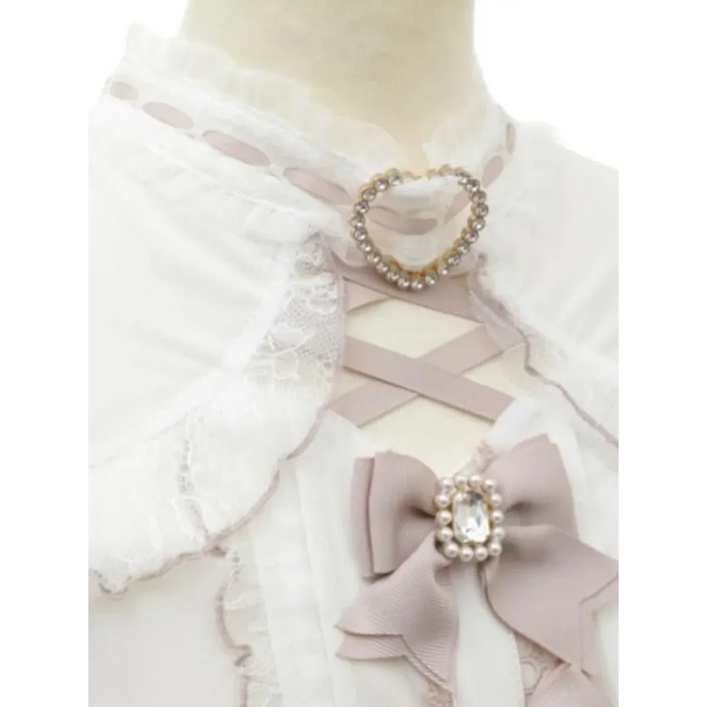 Lolita Lace Bow Off Shoulder Blouse